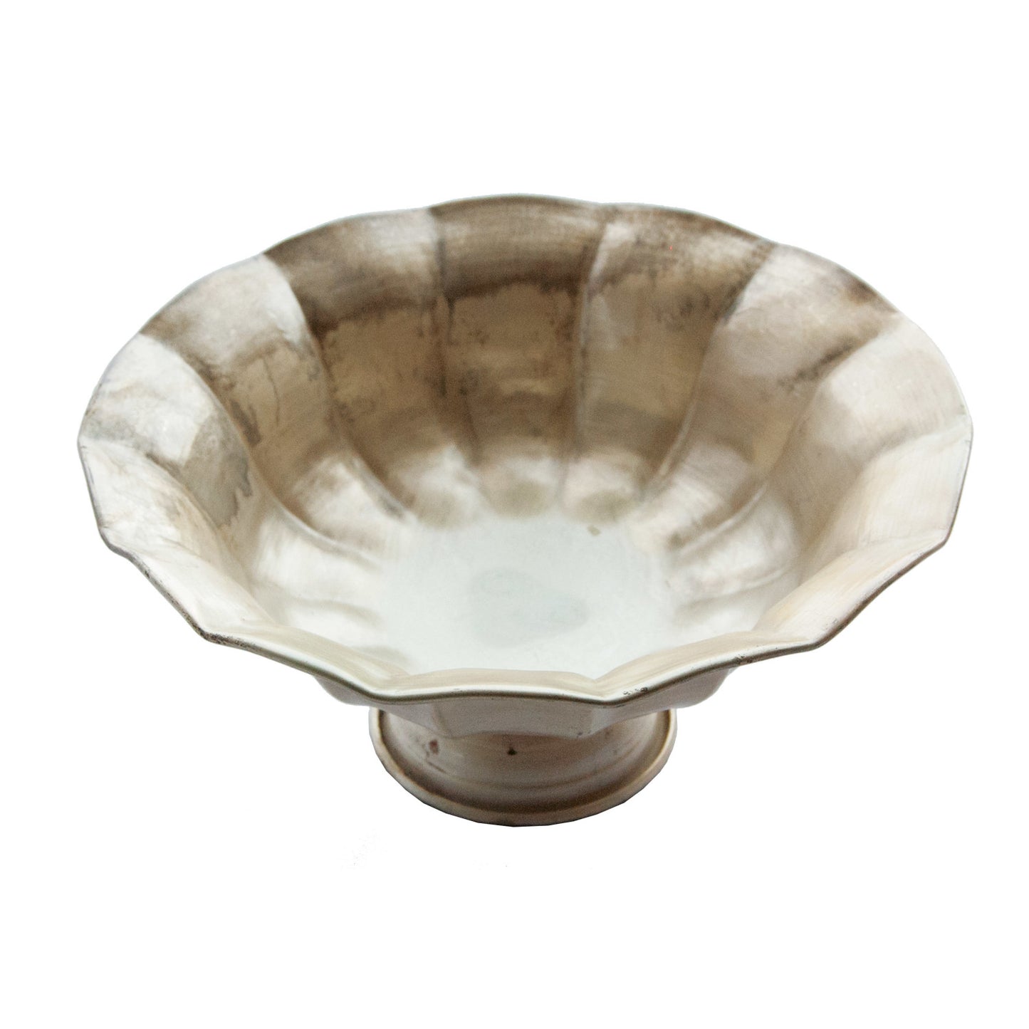 Metal Ruffled Footed Bowl