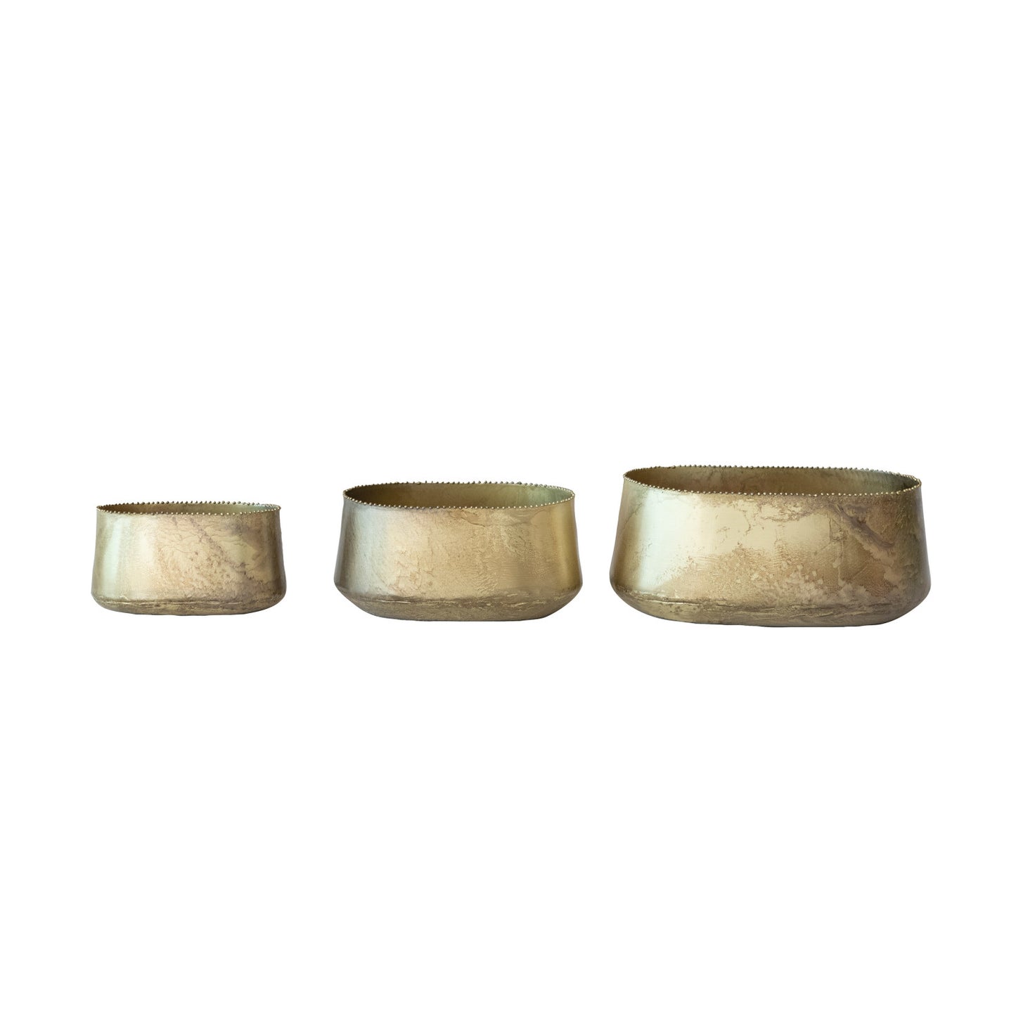 Metal Planters w/ Beaded Edge