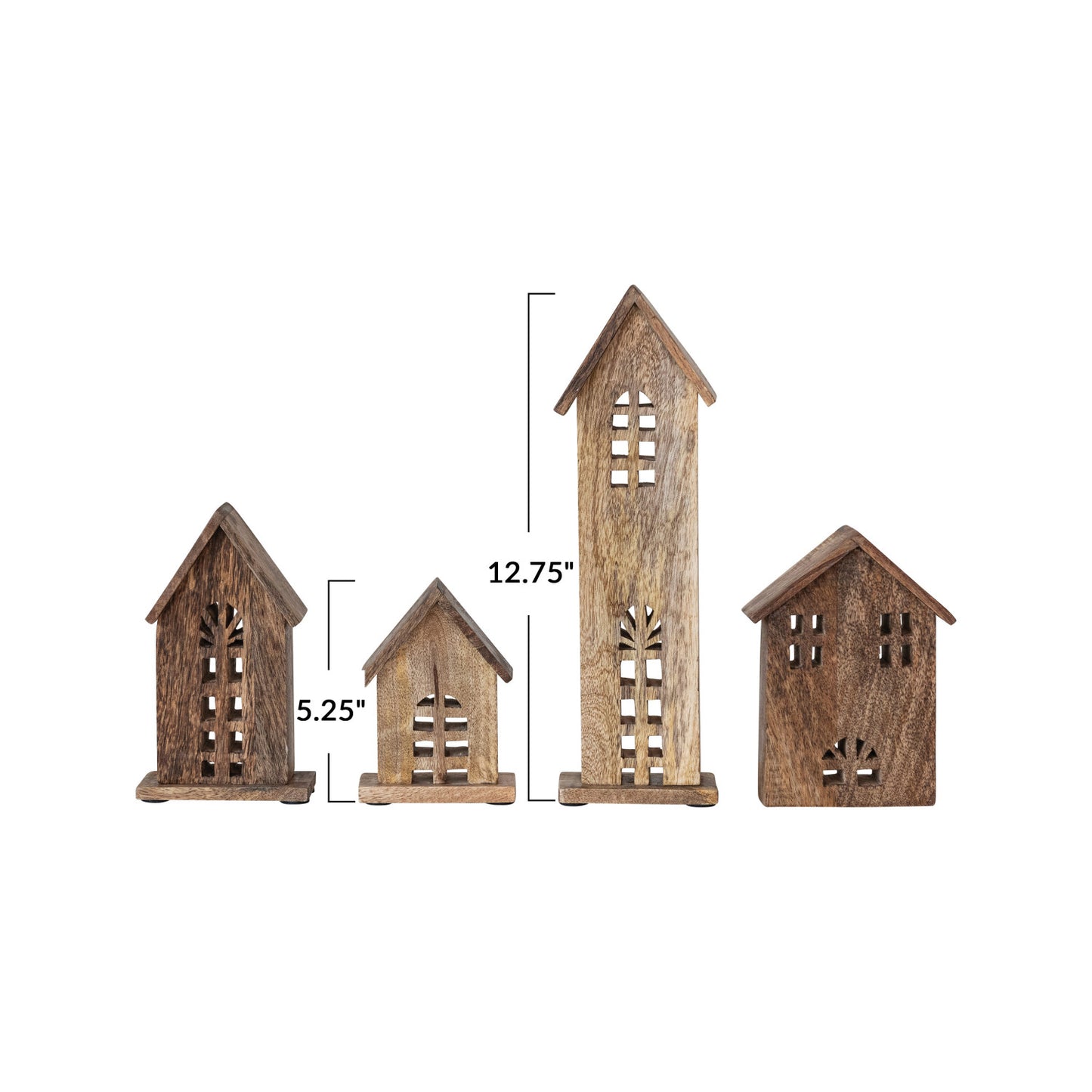 Carved Mango Wood House Set