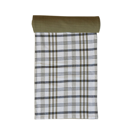 Table Runner with Plaid Pattern