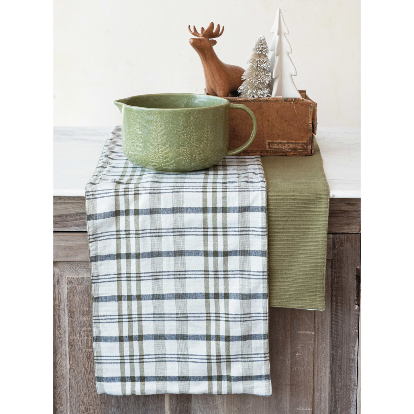 Table Runner with Plaid Pattern