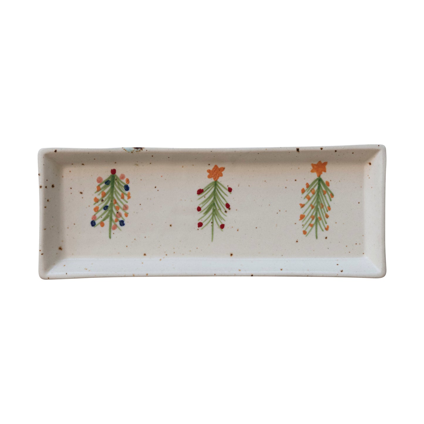 Stoneware Platter w/ Christmas Trees