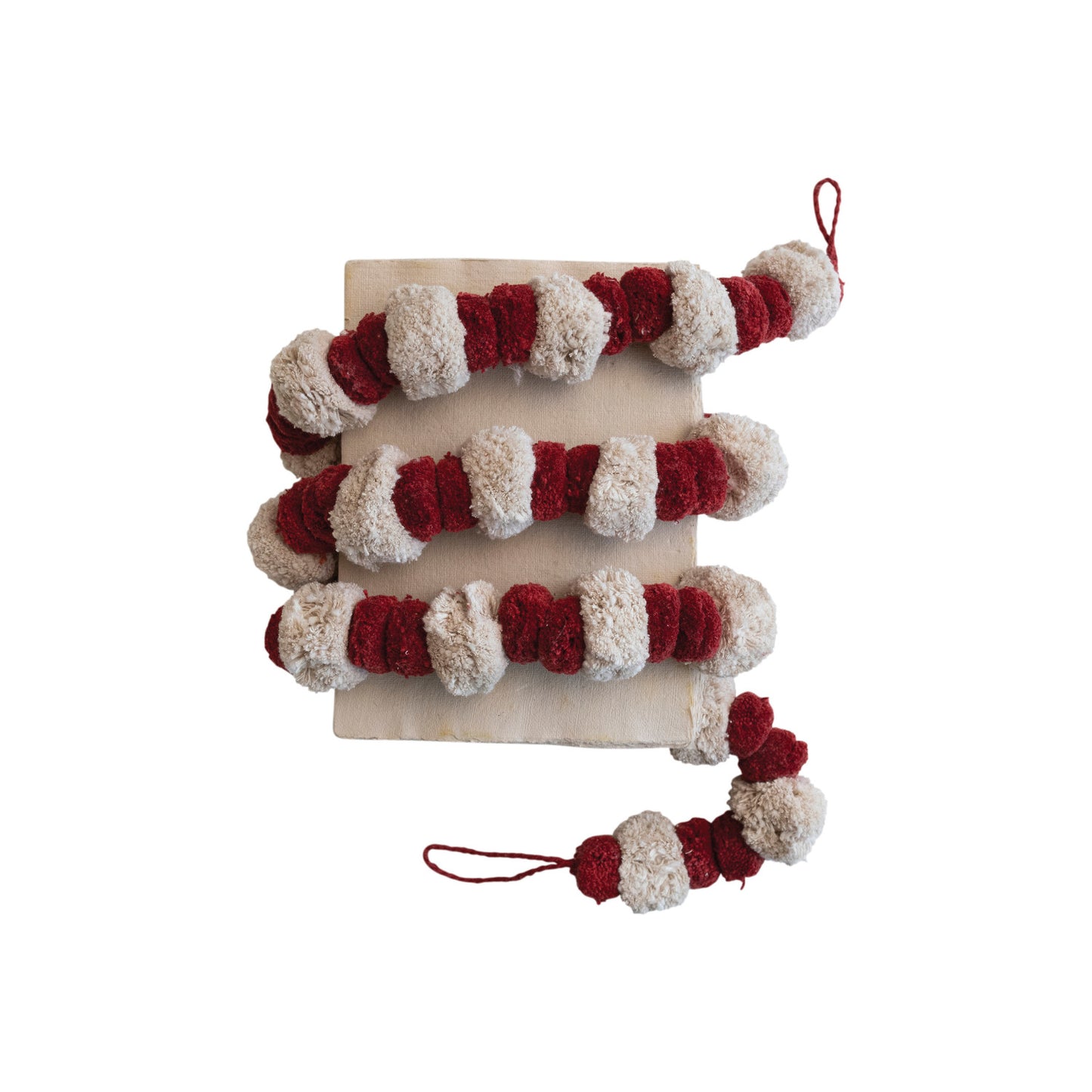 Cream & Red Pom Pom Garland