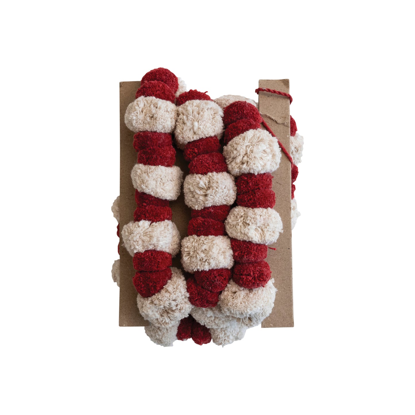 Cream & Red Pom Pom Garland