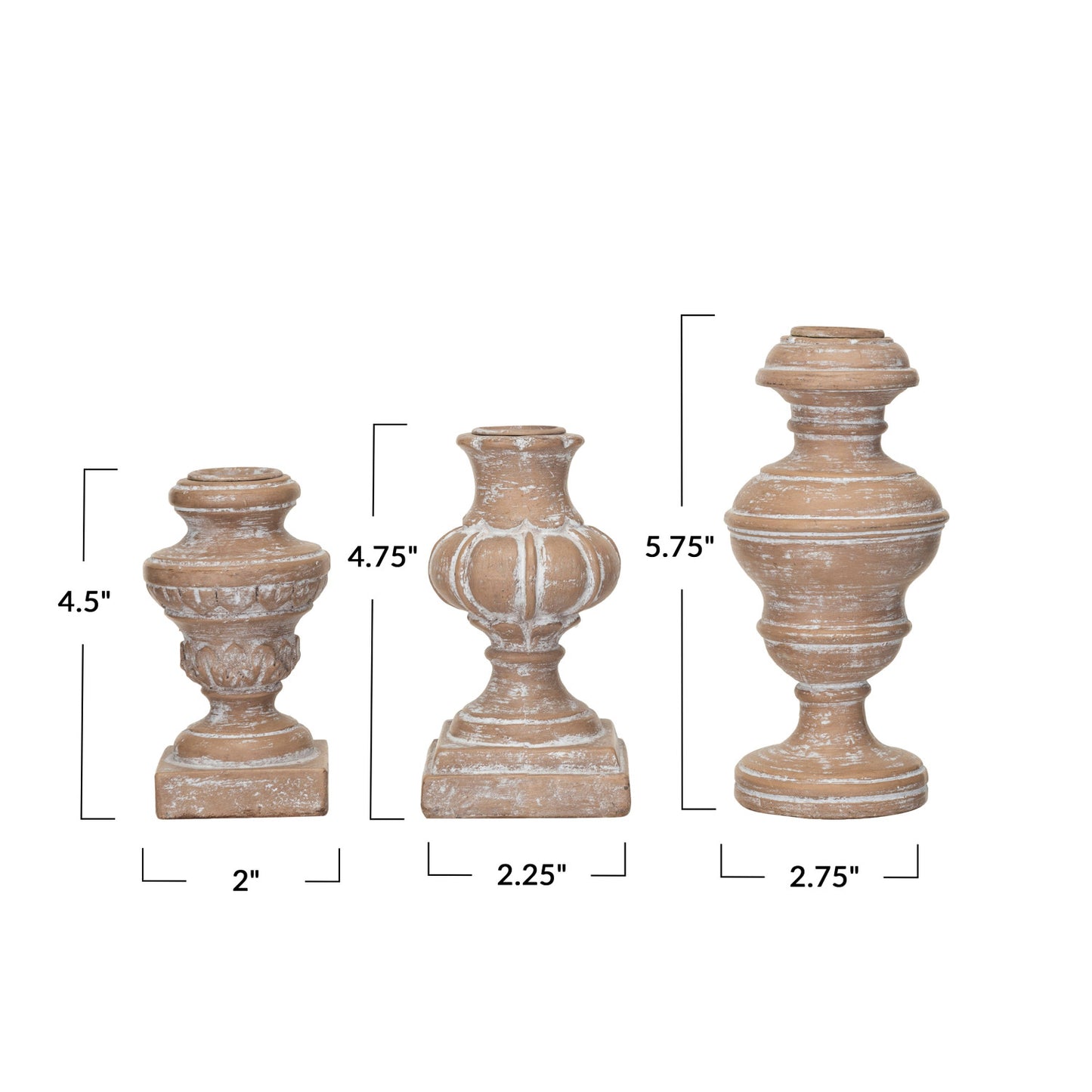 Urn Shaped Taper Candle Holder Set