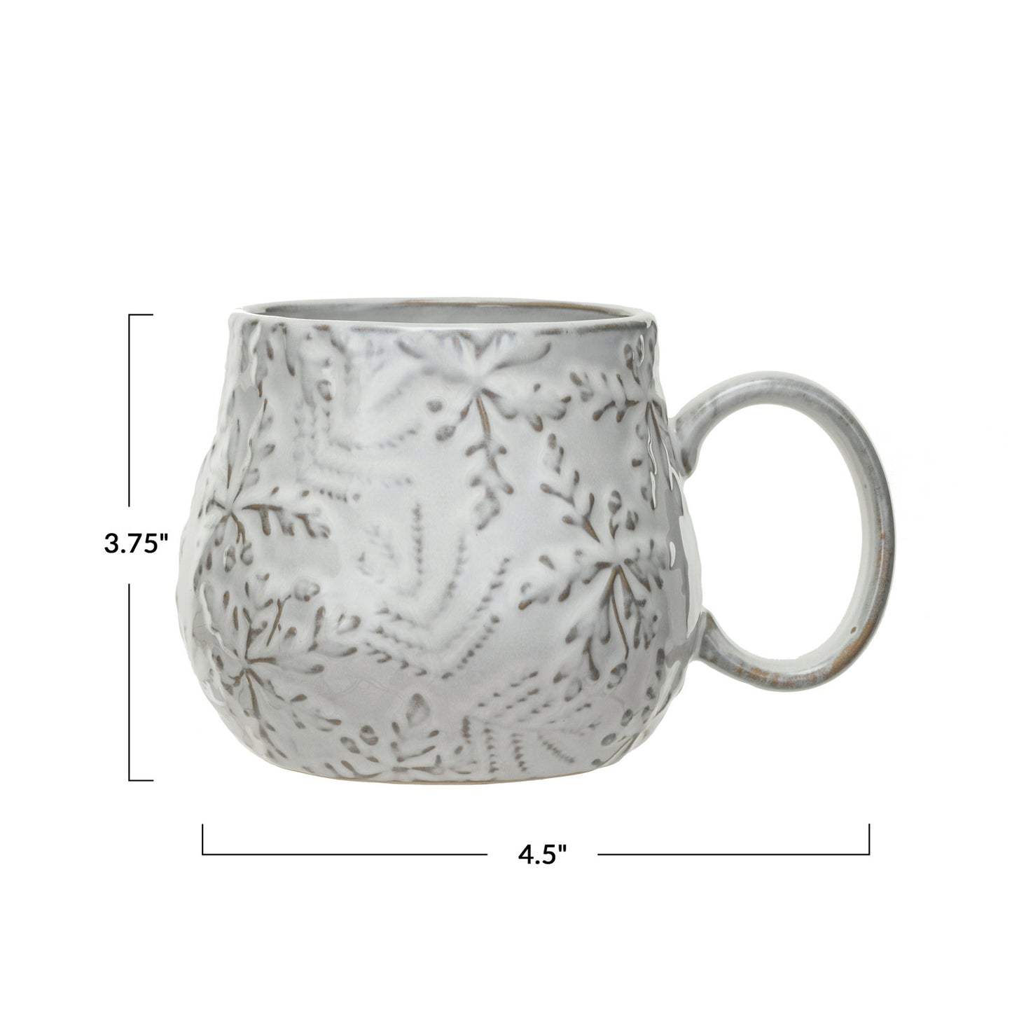 Embossed Stoneware Mug w/ Snowflakes
