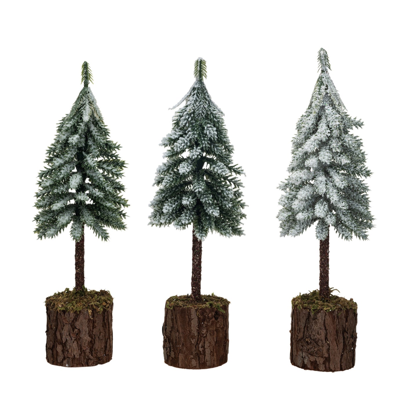 Faux Fir Tree w/ Wood & Moss Base