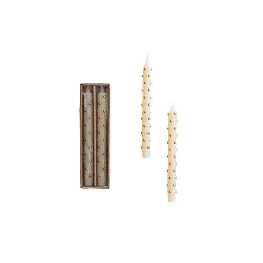 Gold Dotted Taper Candles