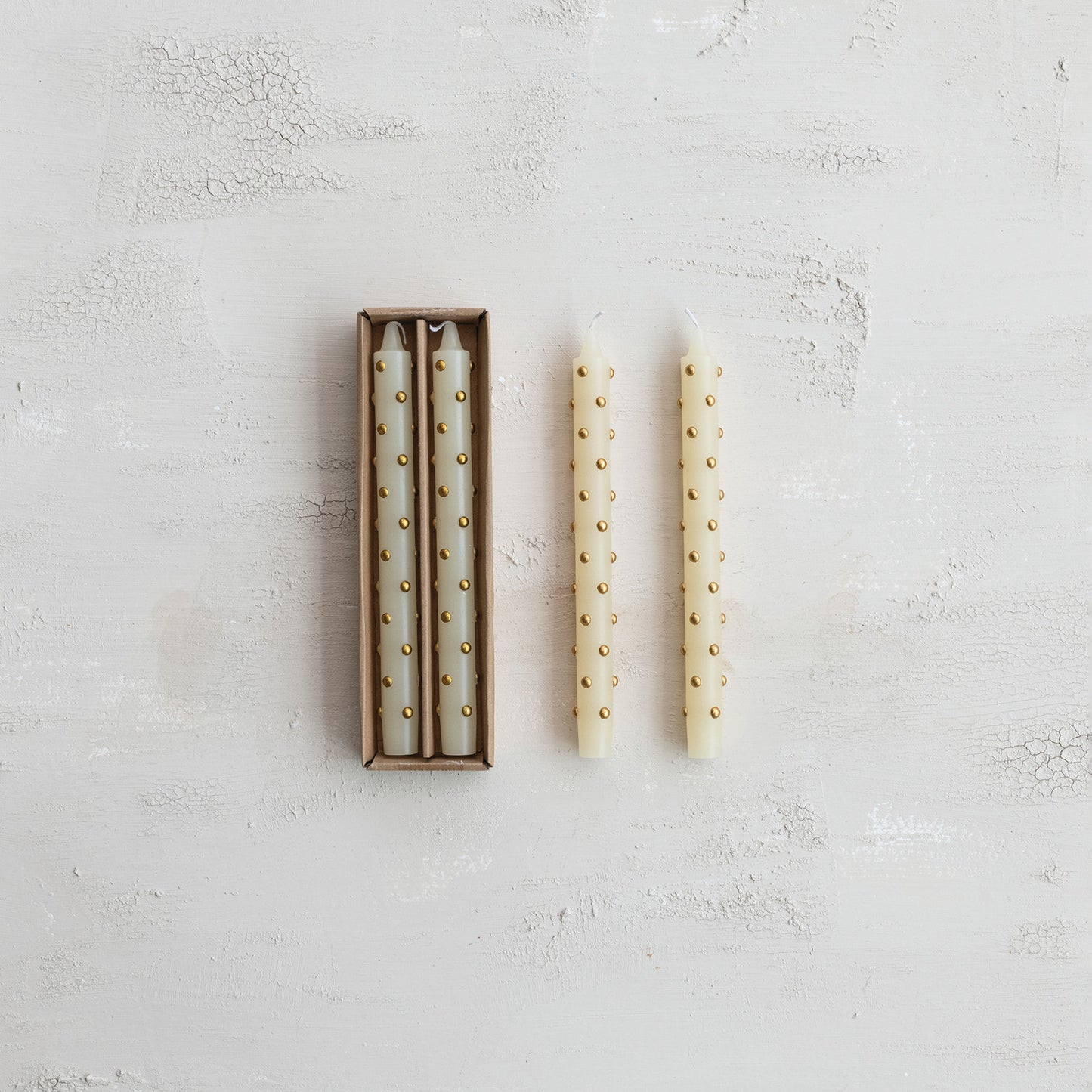 Gold Dotted Taper Candles
