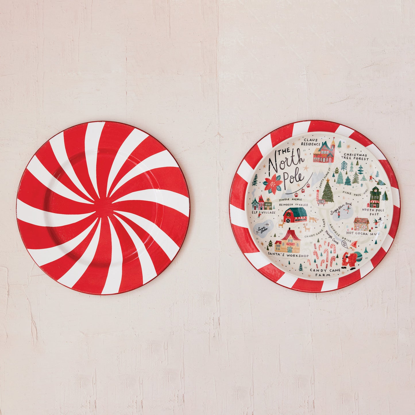 Stoneware Plate with North Pole Scene