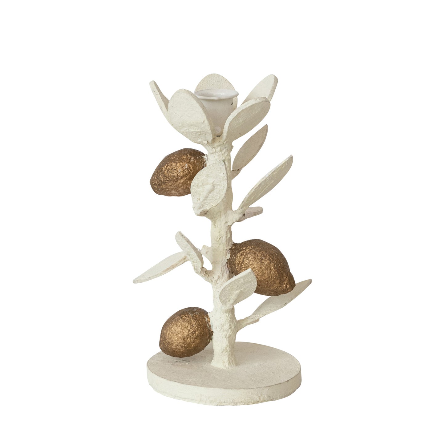Handmade Lemons & Leaves Flower Shaped Taper Holder