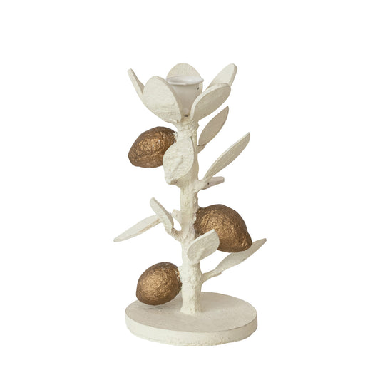 Handmade Lemons & Leaves Flower Shaped Taper Holder