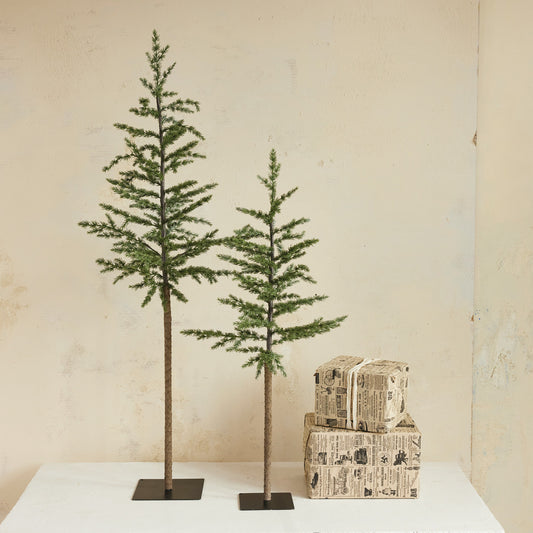 Faux Pine Tree with Metal Base