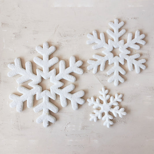 Flocked Foam Snowflake Ornament