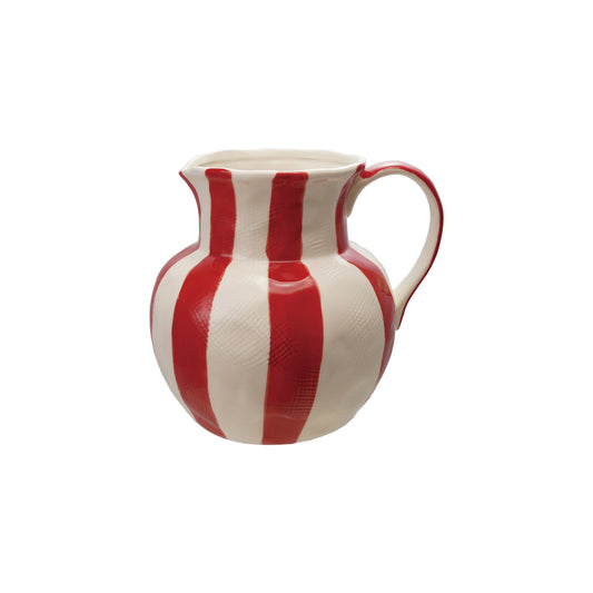 Christmas Striped Pitcher