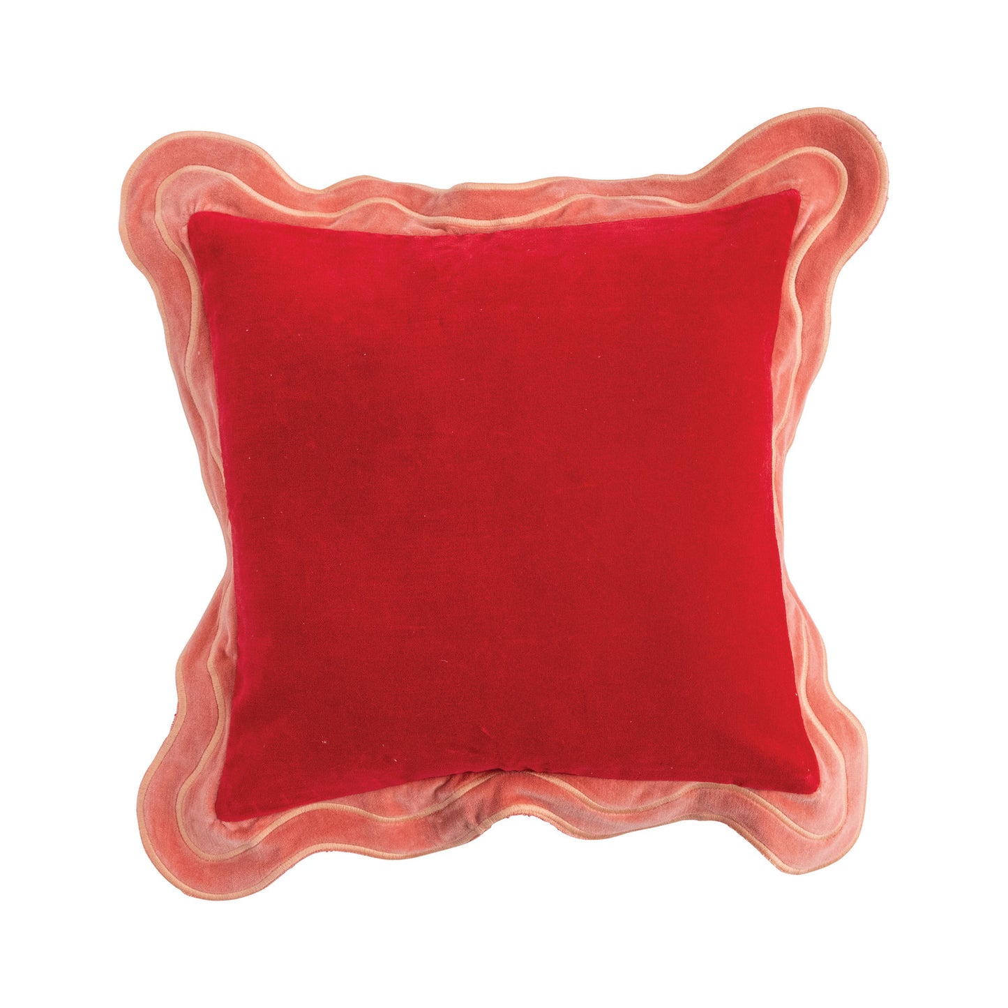 Bright Scalloped Velvet Pillow