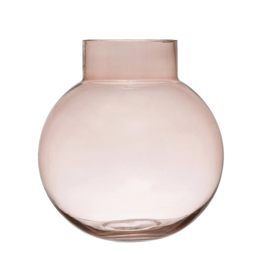 Rose Colored Glass Vase