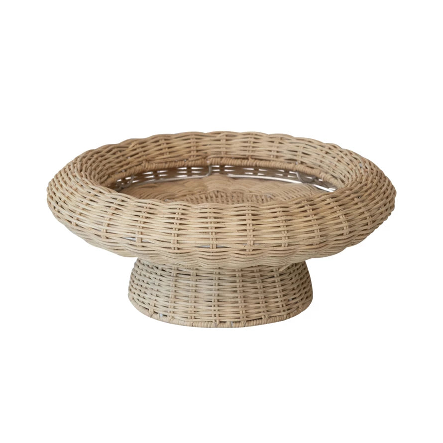 Rattan Pedestal Bowl