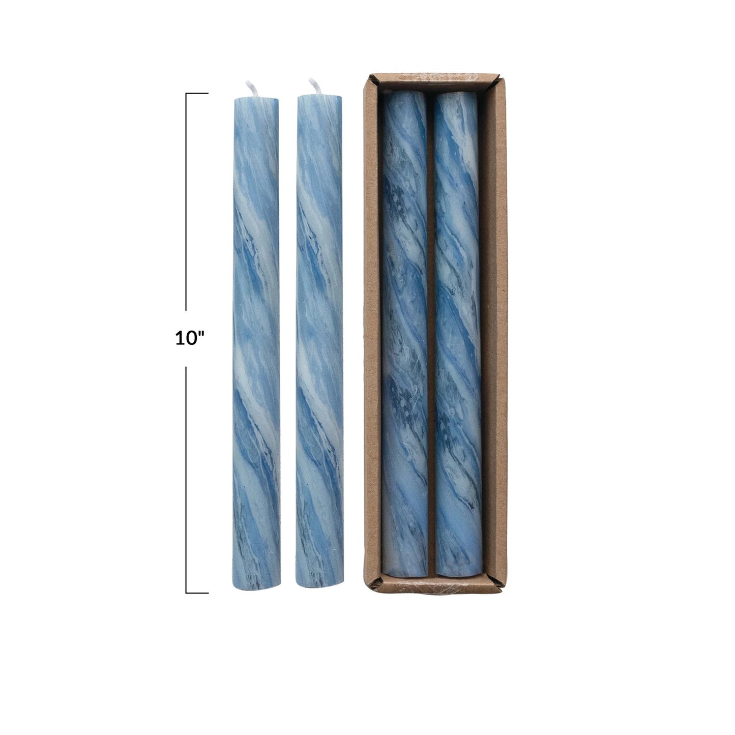 Marbled Blue Taper Candles