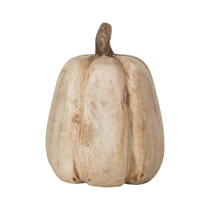 Carved Mango Wood Pumpkins