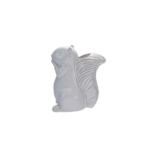 Stoneware Squirrel Taper Candle Holder