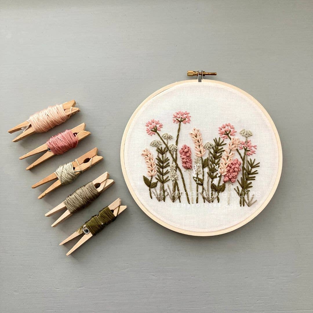 Meadow in Blush & Olive Embroidery Kit