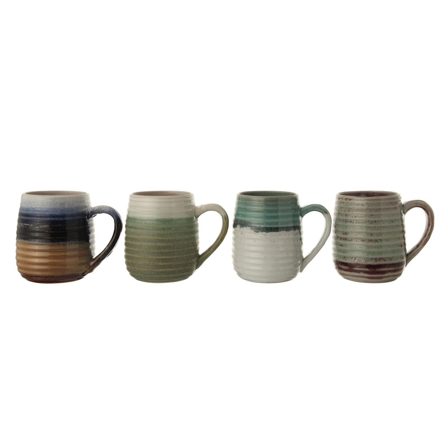 Stoneware Mug with Glaze, Set of 4