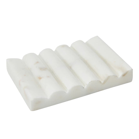 Carved White Marble Soap Dish