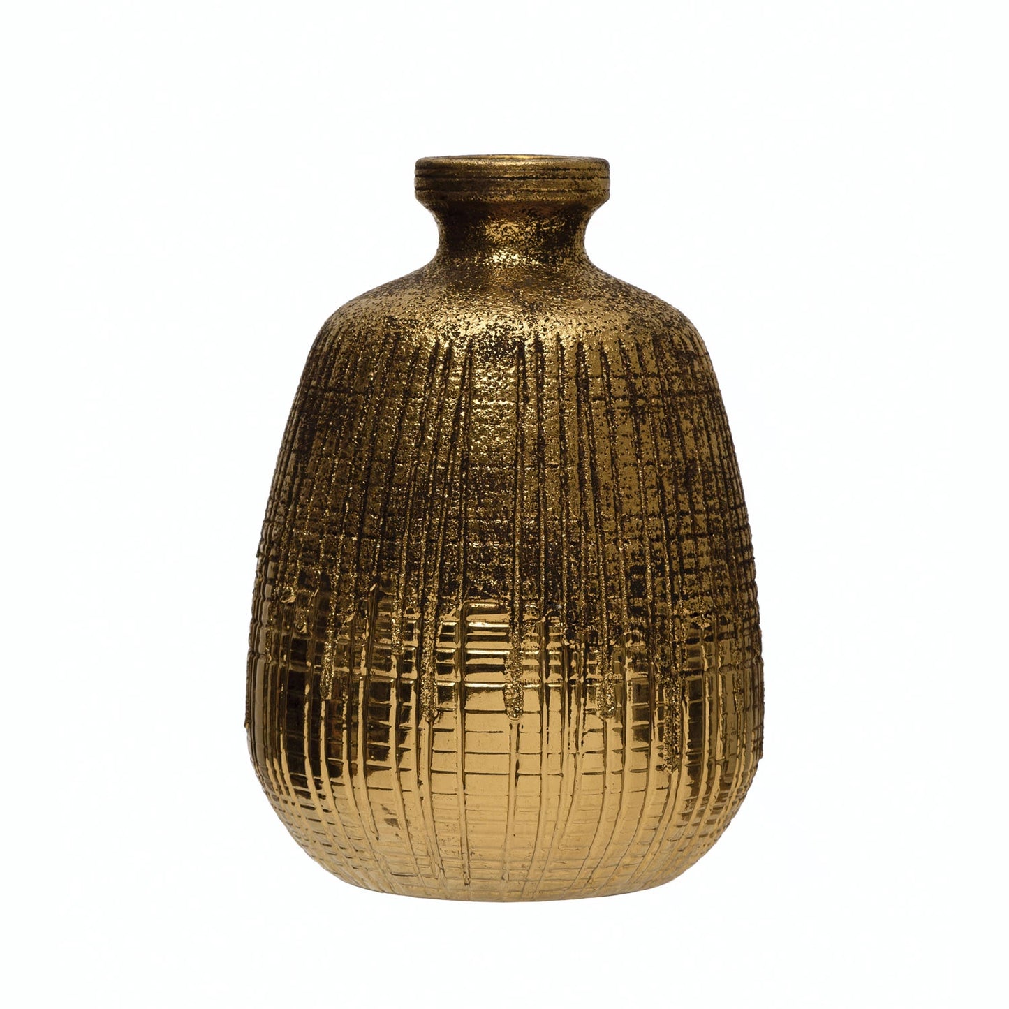 Textured Gold Terra-cotta Vase