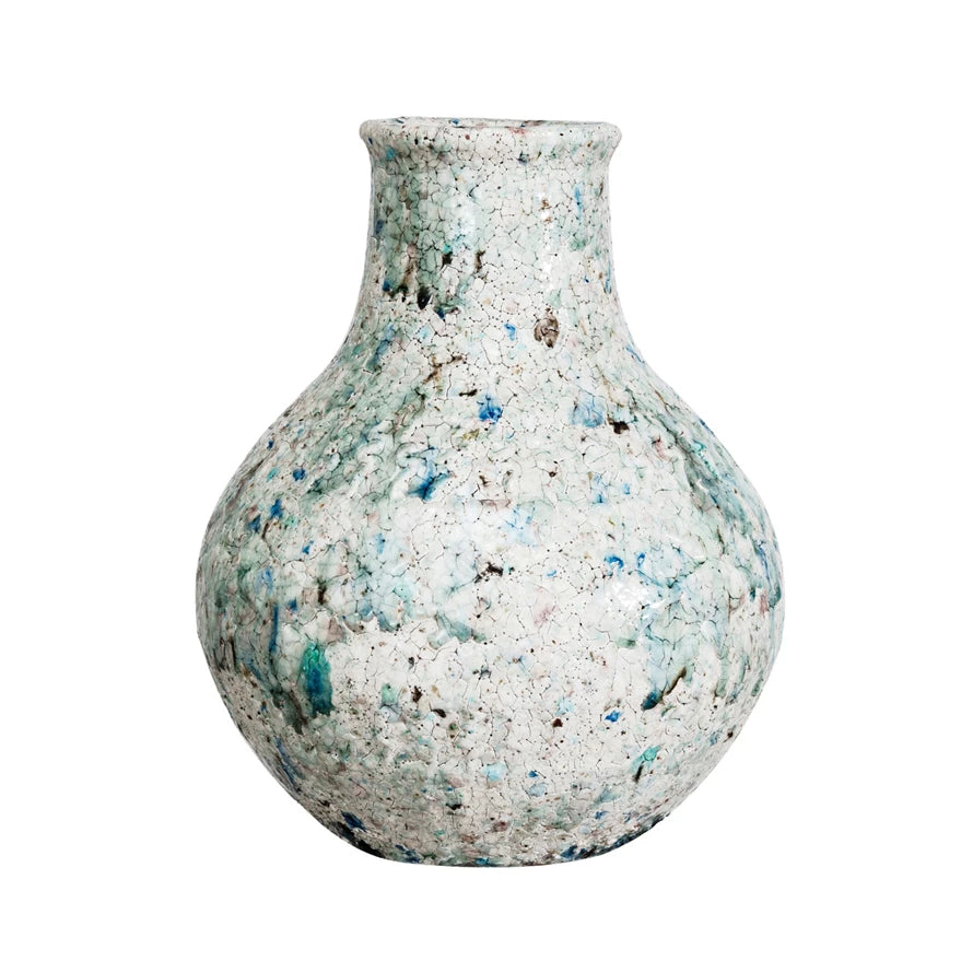 Multi Color Reactive Glaze Vase