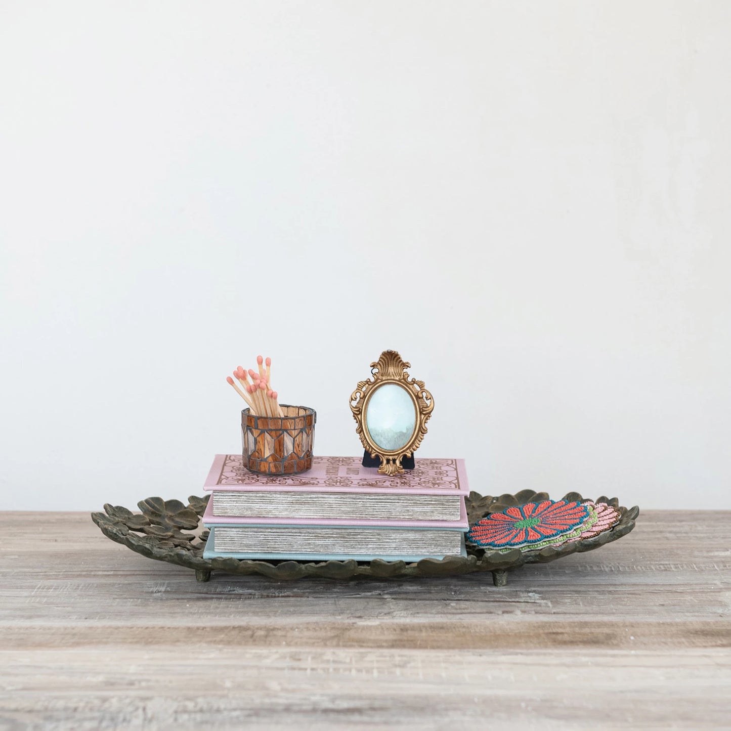 Aluminum Flower Tray in Antq Gold Finish