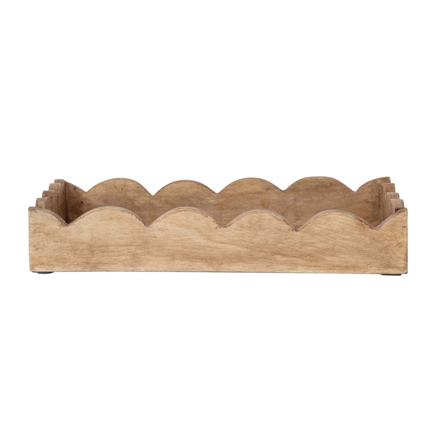 Mango Wood Scalloped Tray, Natural