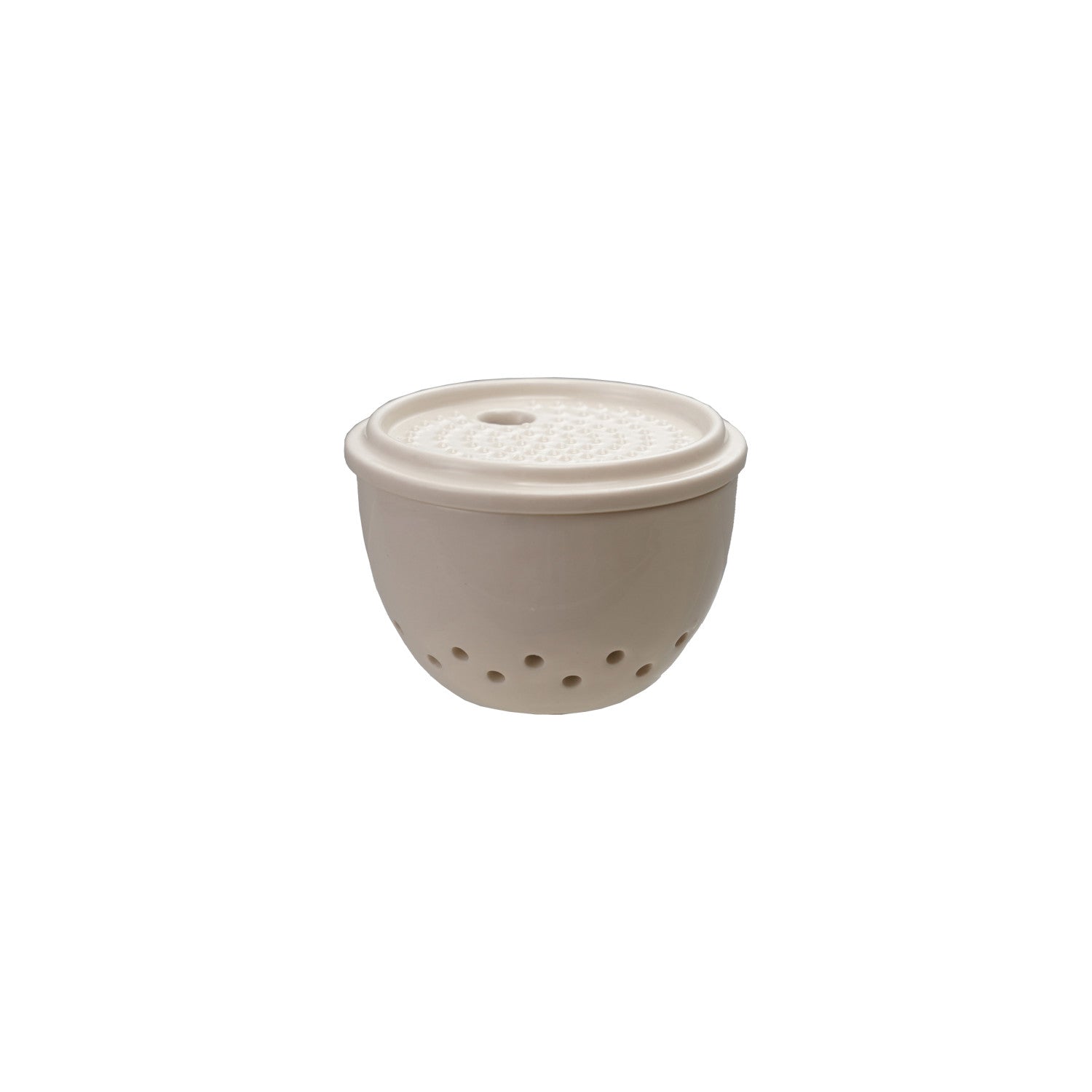 Stoneware Garlic/Ginger Grater/Storage, White