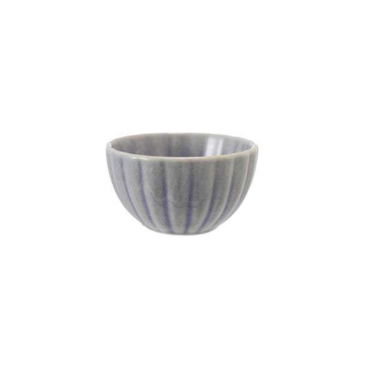 Stoneware Ribbed Bowl, Reactive Glaze, Light Blue (Each One Will Vary)