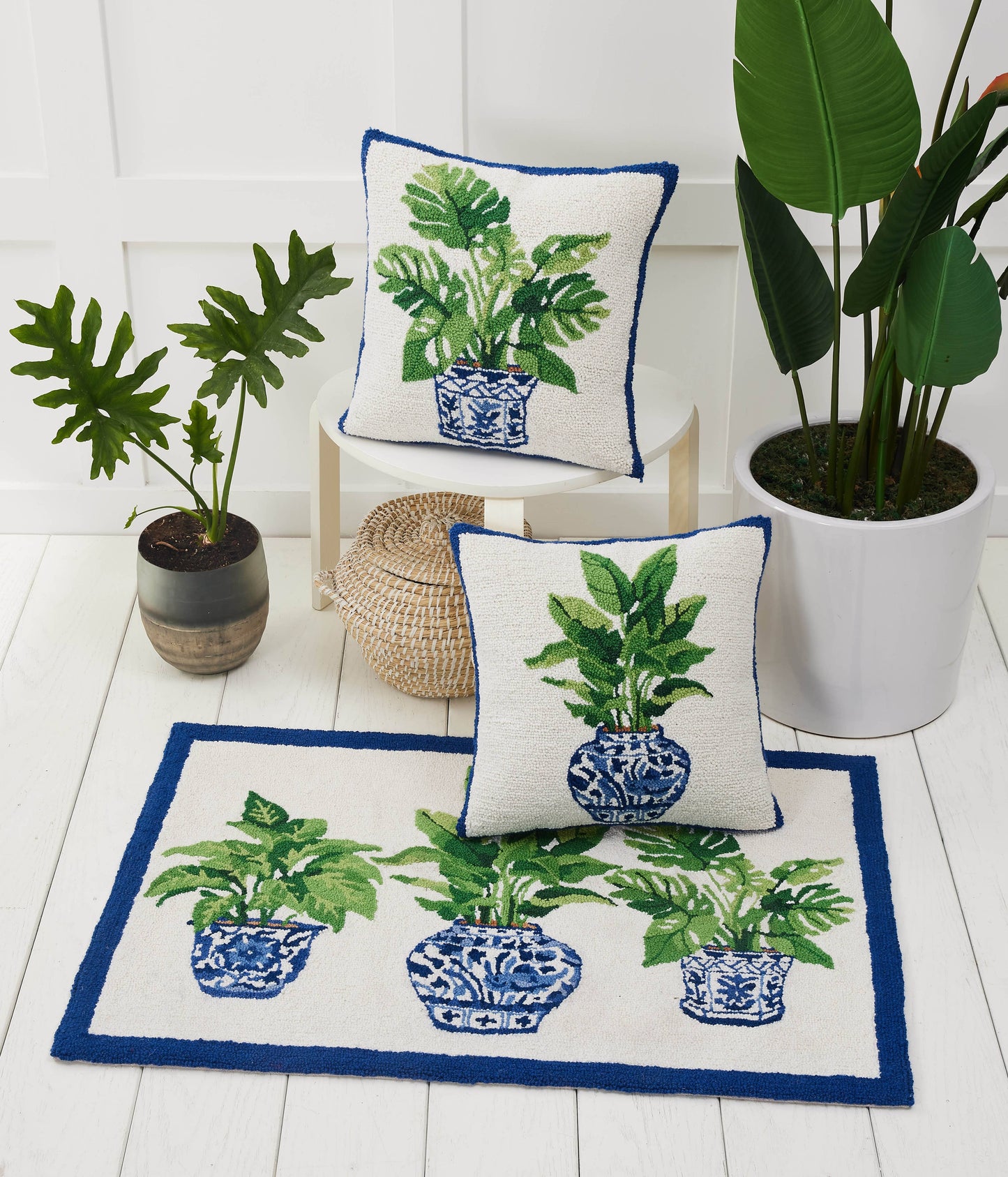 Blue Bird Of Paradise Hook Pillow