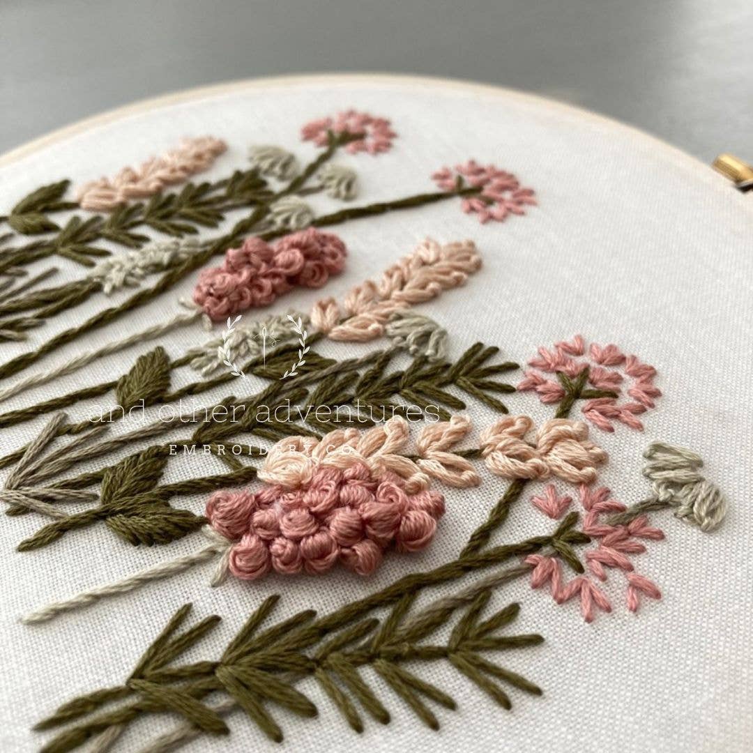 Meadow in Blush & Olive Embroidery Kit