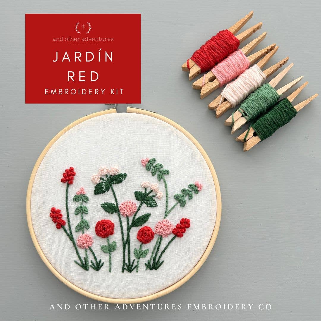 Jardín in Red Embroidery Kit