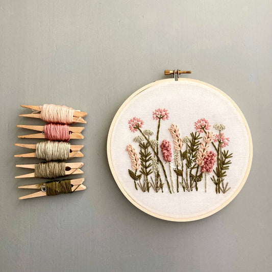 Meadow in Blush & Olive Embroidery Kit