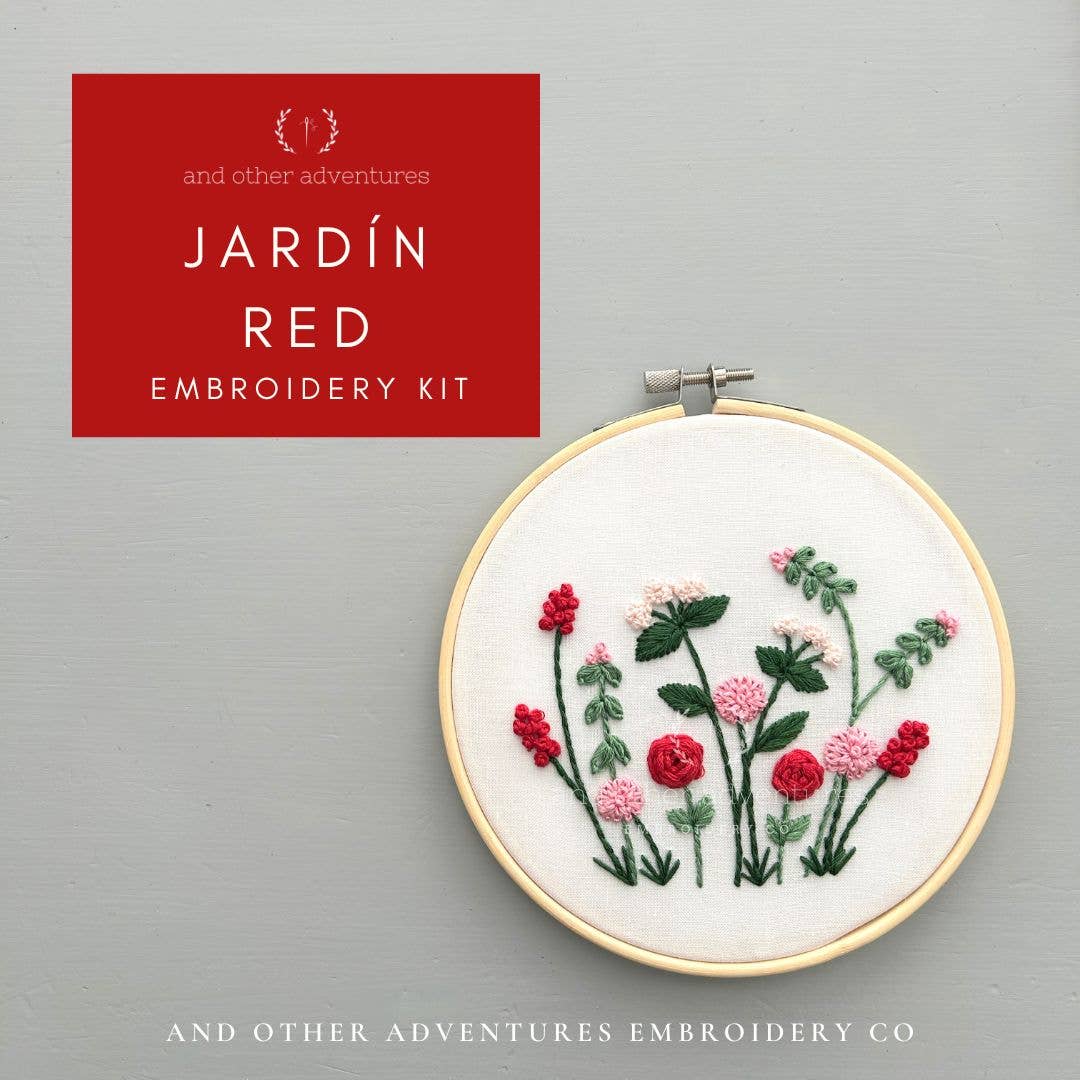 Jardín in Red Embroidery Kit