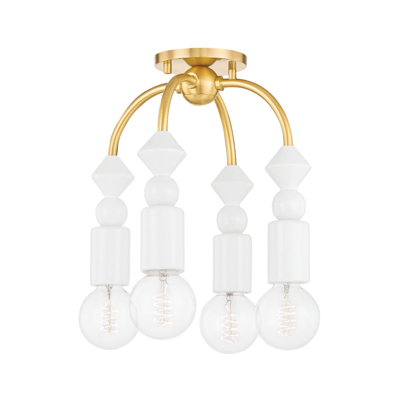 Geometric 4 Light Semi Flush Mount