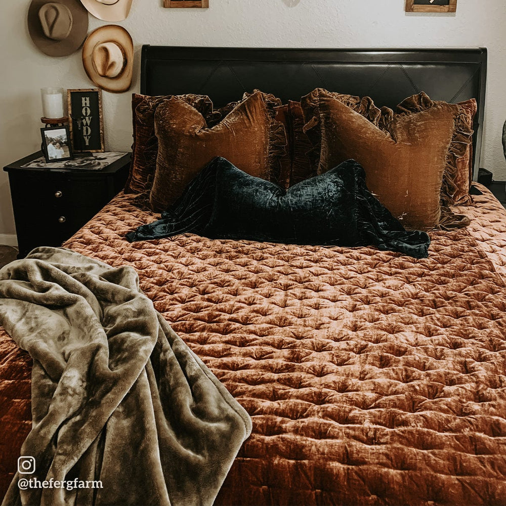 Velvet Ruffled Euro Pillow