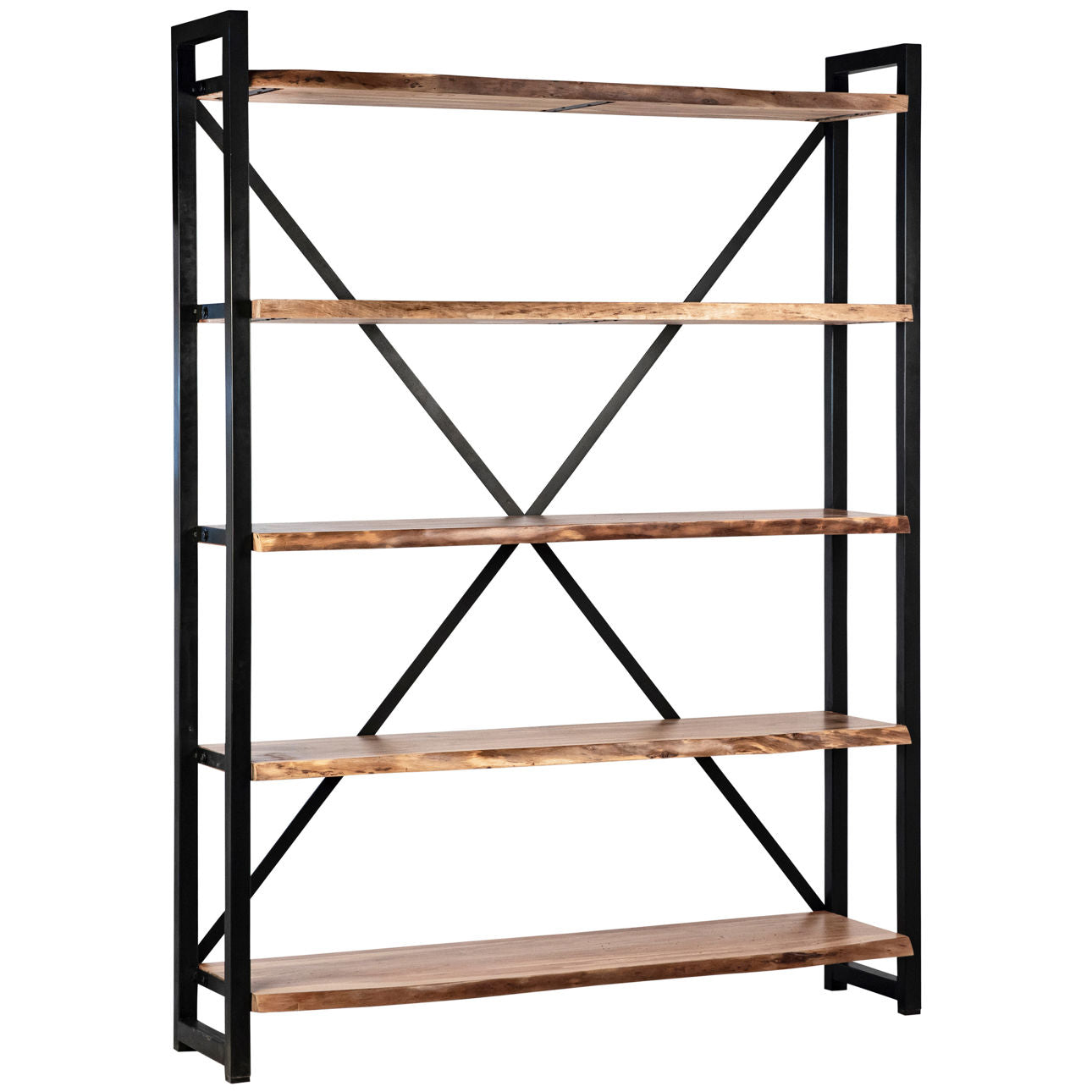 Live Edge Metal Bookshelf