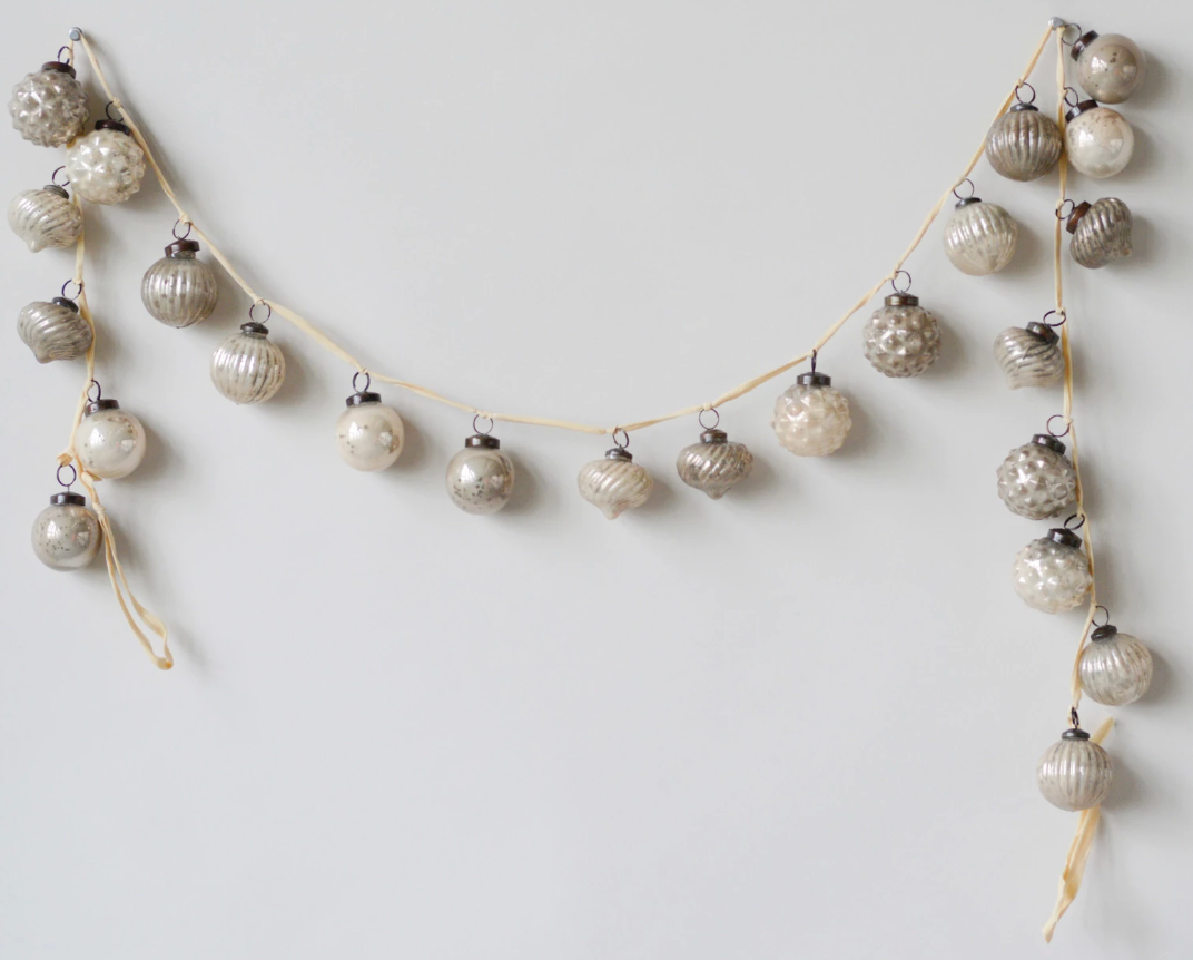 Embossed Mercury Glass Ornament Garland