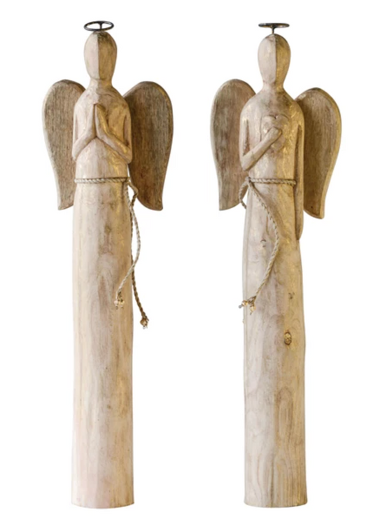 Hand-Carved Mango Wood Angel