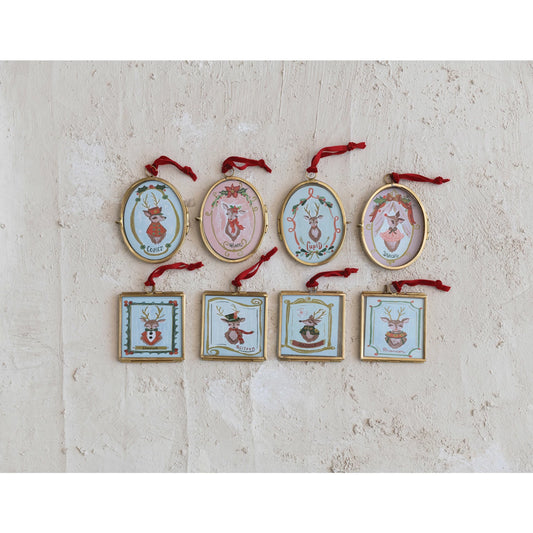 Reindeer Portrait Ornaments