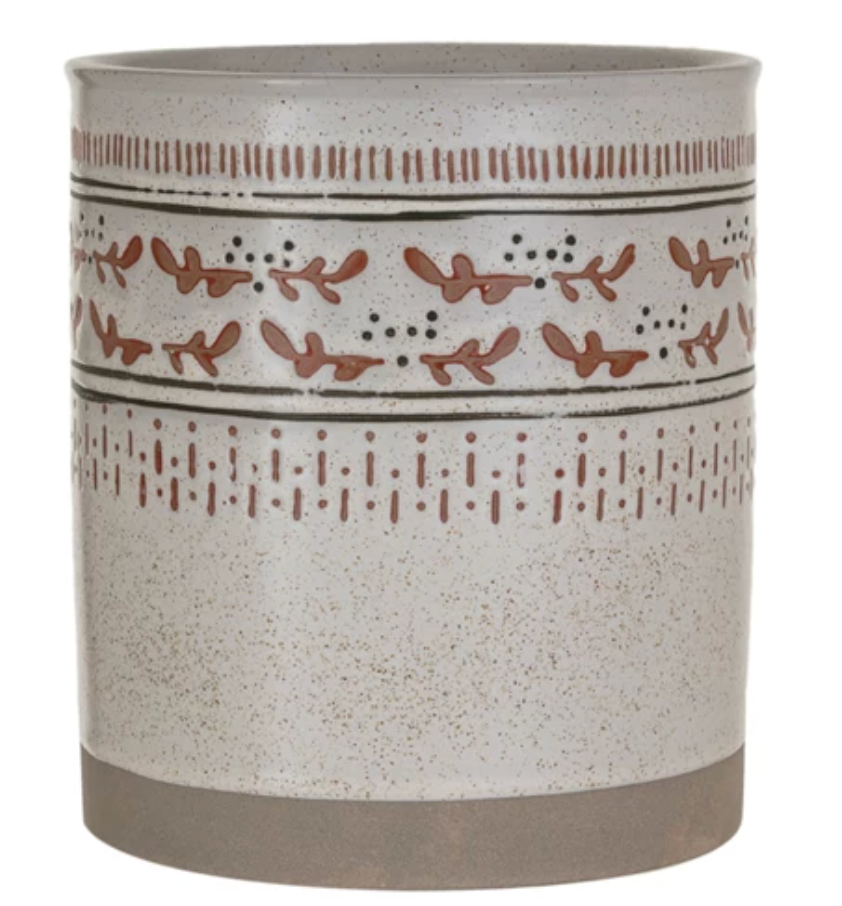 Christmas Stoneware Utensil Holder