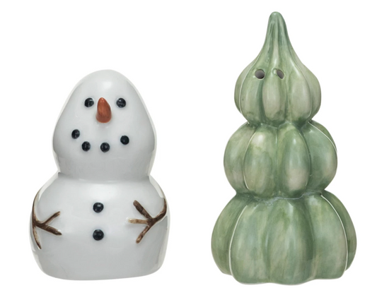 Snowman & Tree Salt & Pepper Shakers