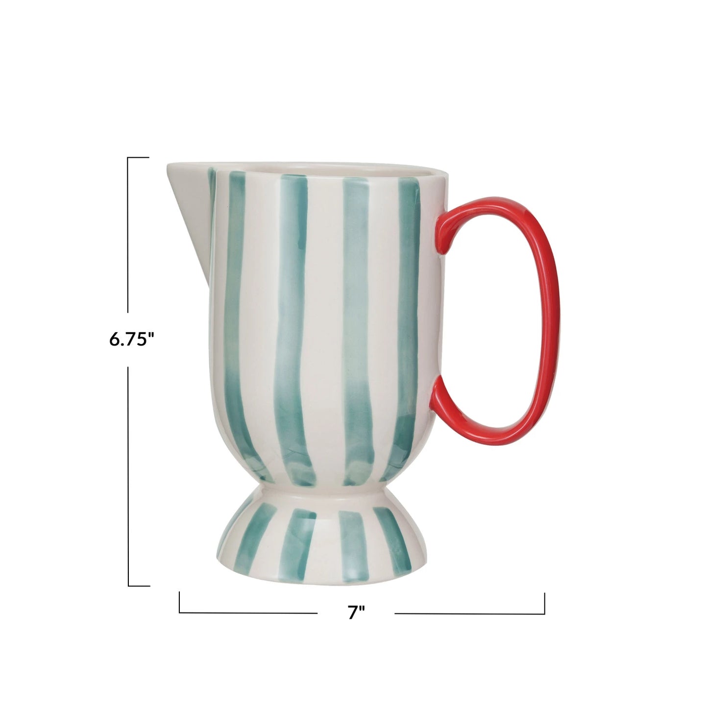 Whimsy Hand-Painted Stoneware Footed Pitcher