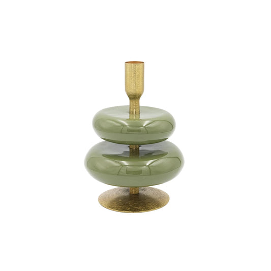 Green Enameled Metal Taper Holder