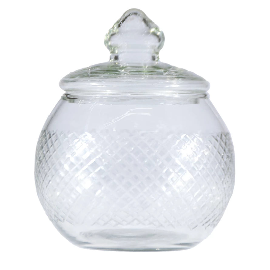 Hand-Blown Glass Jar with Lid